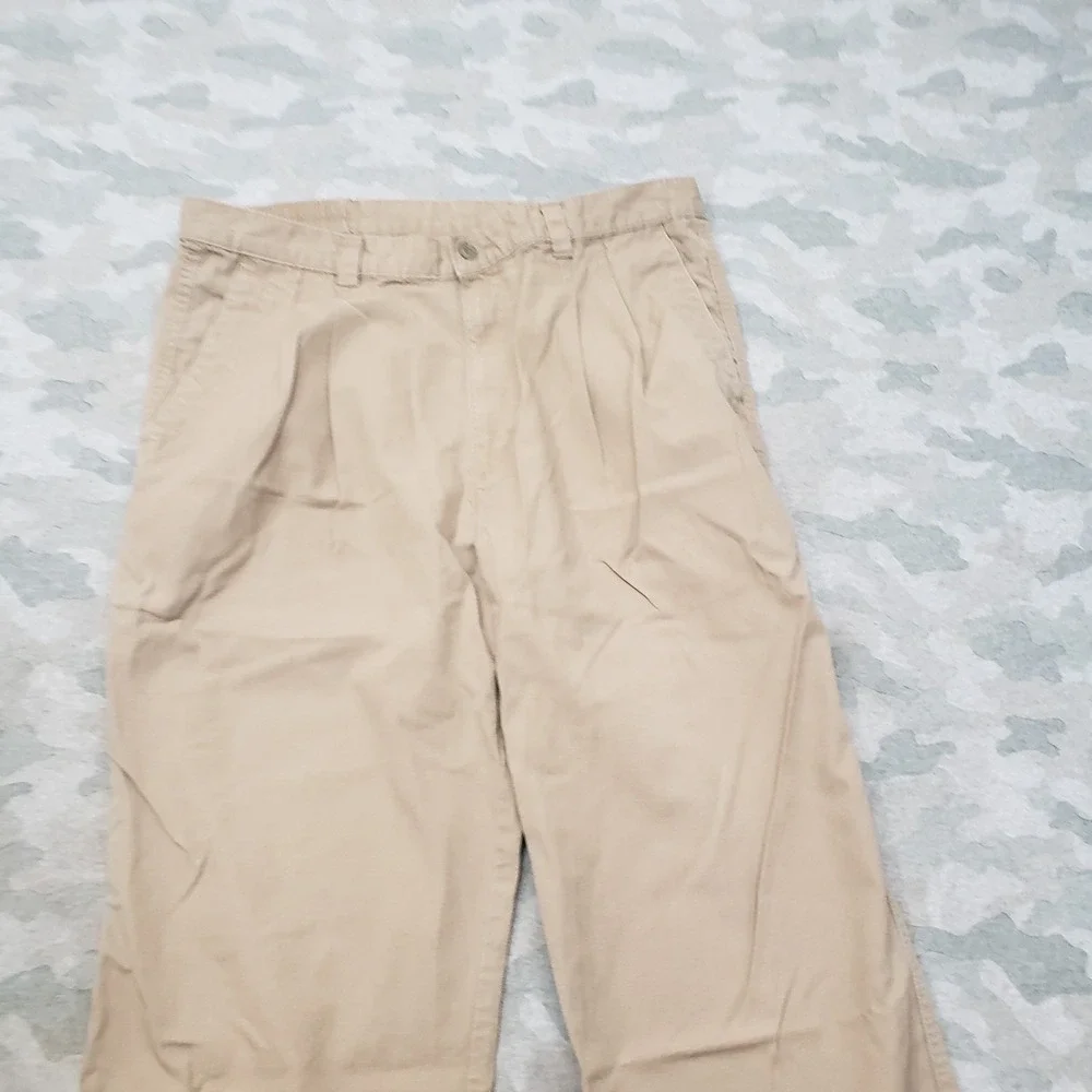 Vintage Levi's Dockers Pants 36x30‎ Tan Straight Leg Elastic Waist Pockets
